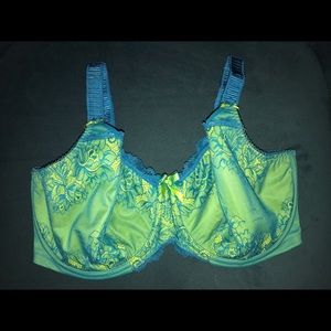 Elomi Anushka Kingfisher Underwire Half-cup Bra 38J Plus size